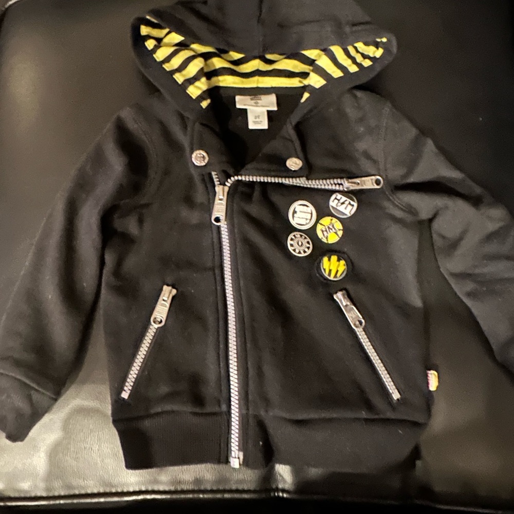Black Kids Hoodie with Fun Patches